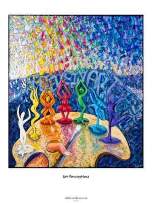 Colors dancing on artist pallet print