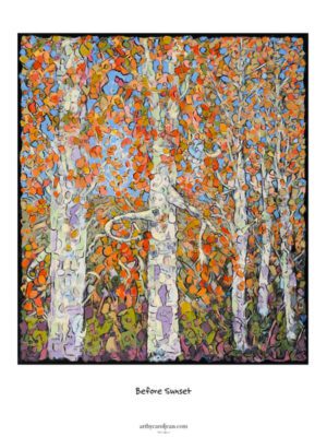 Colorful fall leaves painting Colorado