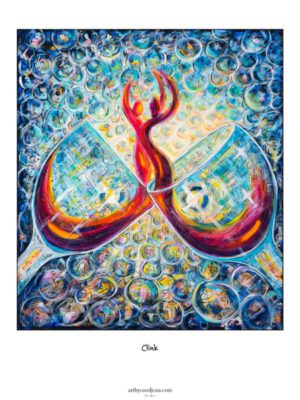 Cheers! Wine and dancing print