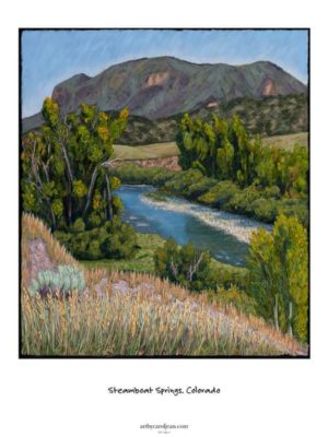 View of Yampa river from Stock Bridge print