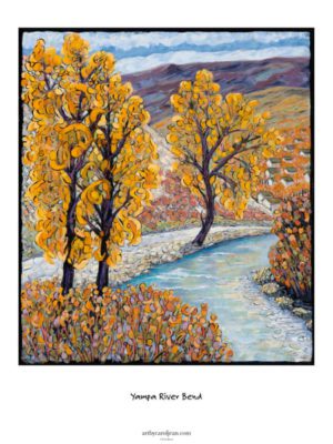 View of Steamboat Springs from Yampa River print
